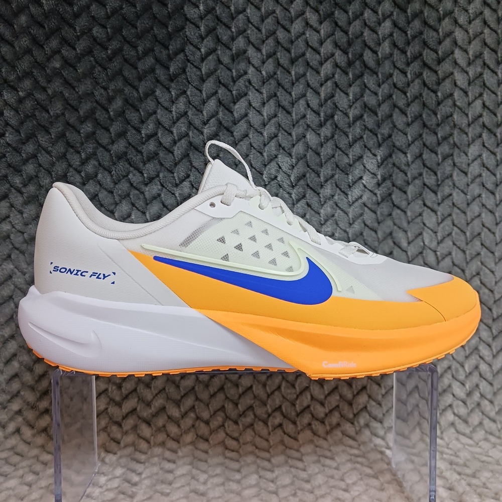 Nike Sonic Fly GS White Yellow Hyper Royal Running Sneakers Shoes Size 5Y - Picture 7 of 10